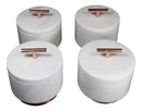 Set Of 4 Marble And Copper Hardware Round Canister Container Storage Jars W/ Lid