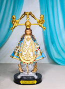 Our Lady of San Juan De Los Lagos with Golden Crown And Angels Figurine 8"H