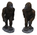 Set of 2 Forest Mythical Creature Sasquatch Bigfoot Cryptid Apes Figurines