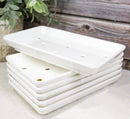 Pack Of 6 White Neta Zara Sushi Case Sashimi Plates With Drip Holes 8.5" By 5"