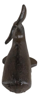 Set Of 2 Rustic Cast Iron Sperm Whale Cachalot Decorative Paperweight Figurines