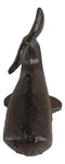 Set Of 2 Rustic Cast Iron Sperm Whale Cachalot Decorative Paperweight Figurines