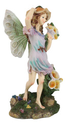 Enchanted Garden Calla Lily Floral Fairy Carrying A Bouquet Of Flowers Figurine