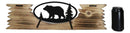 Rustic Western Black Bear By Pine Trees Metal Cutout Wooden Plank Wall Decor