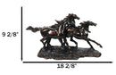 Three Equestrian Wild Galloping Horses Large Statue 18" Long Electroplated
