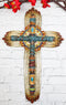 Southwestern Tribal Indian Feathers Turquoise Rocks Navajo Symbols Wall Cross