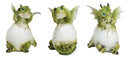 See Hear Speak No Evil Wise Dragons Family In Hatchling Egg Figurines Set Of 3