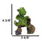 Fantasy Green Wyrmling Baby Dragon Riding A Wooden Log Cavebike Bicycle Figurine