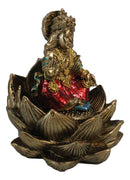 Hindu Goddess Of Fortune Lakshmi Meditating On Padma Lotus Flower Mini Figurine