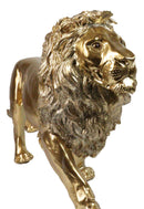 Large Gold Finish African Safari Regal Lion King of The Jungle Figurine 22.5"L
