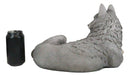 Resting Wise Gray Lone Wolf Figurine Timberwolves Pack Decorative Decor Statue