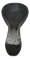 Pack of 6 Charcoal Grey Tone Hakumu Ceramic Asian Soup Spoons With Hook 5.75"L