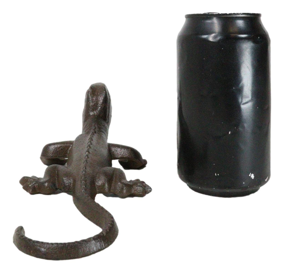 Pack Of 2 Cast Iron Reptile Animal Gecko Lizard Rustic Metal Figurine 7.5"L