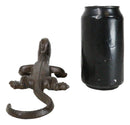 Pack Of 2 Cast Iron Reptile Animal Gecko Lizard Rustic Metal Figurine 7.5"L