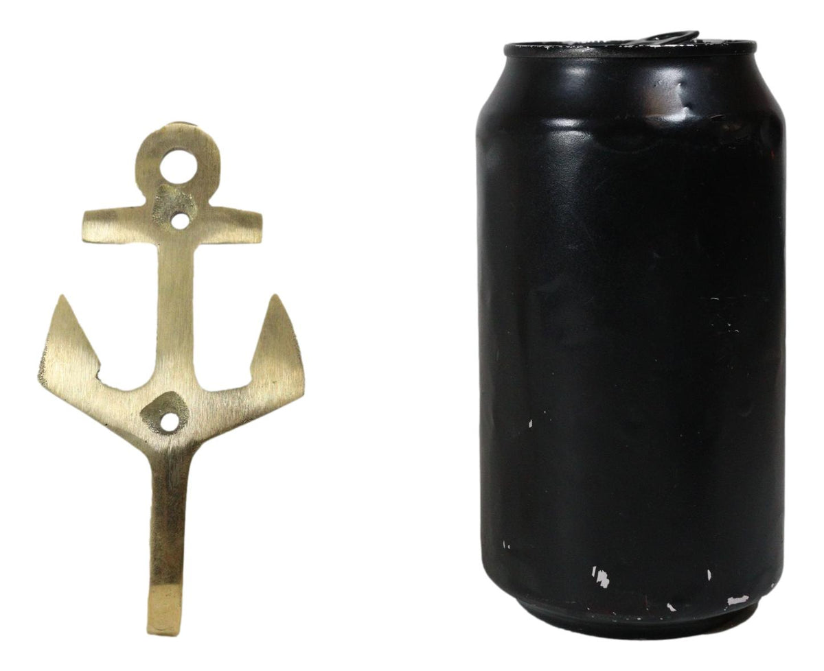 Set of 2 Brass Vintage Maritime Sailor Nautical Ocean Sea Ship Anchor Wall Hooks