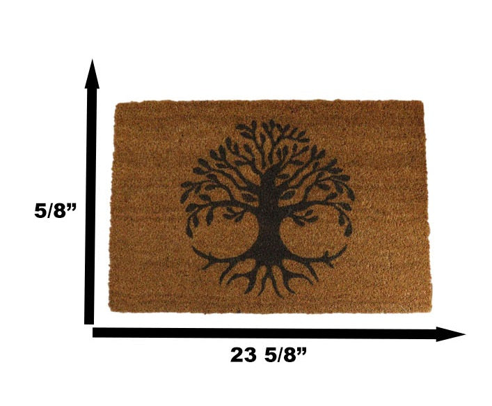 Tree Of Life Eden With Dendritic Roots Coir Coconut Fiber Floor Mat Doormat - Ebros Gift