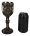 Ebros Horned Wild Bison Steer Tribal Skull Red Cyrstals Maroon Wine Chalice Goblet Cup