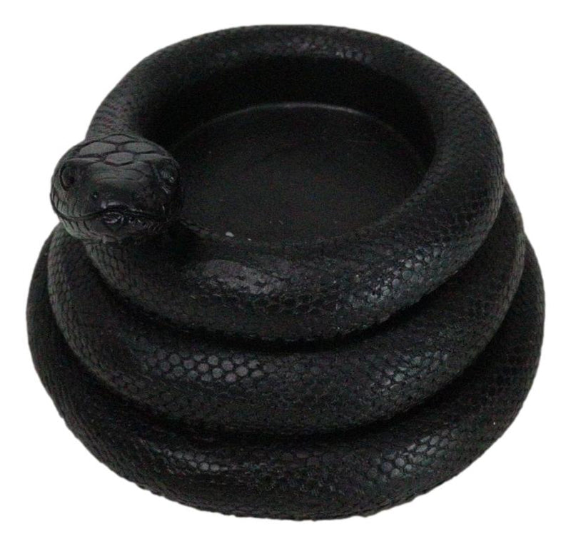 Pack Of 2 Witchcraft Dark Magic Black Coiled Snake Tea Light Votive Candleholder