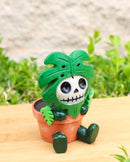 Furry Bones MonstyD Monstera Succulent Plant in Pot Skeleton Figurine Furrybones