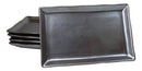 Pack Of 5 Tetsu Kesho Metallic Black Collection Rectangular Sushi Plates 7.75" L