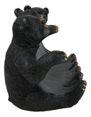 Rustic Western Forest Animal Whimsical 3 Black Bears Wine Bottle Holder Decor