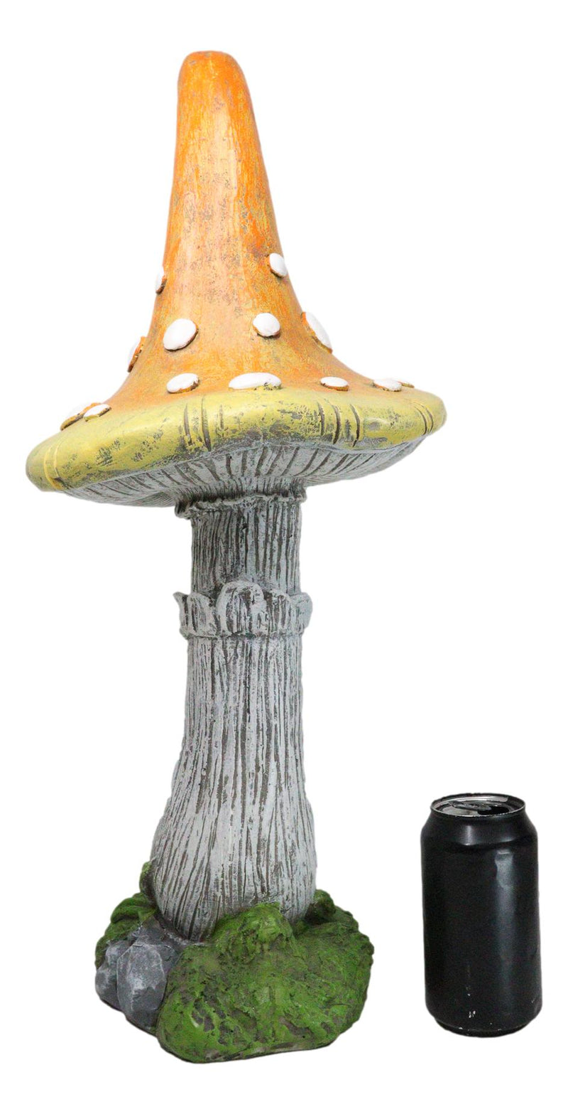 Large Fairy Garden Orange Meringue Crooked Toadstool Mushroom Figurine 23"H