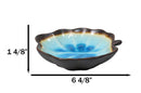 Pack Of 6 Blue Sky Aozora Kannyu Ceramic Leaf Shaped Deep Appetizer Salad Plates