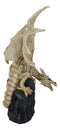 Gothic Exo Skeleton Dragon On Rock Cavern With Colorful LED Light Figurine