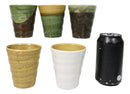 Abstract Art Tenmoku Glazed Ceramic 10oz Coffee Tea Cup Set of 5 Made In Japan