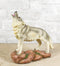 Forest Woodlands Mystical Alpha Gray Wolf Howling to The Moon Figurine 6" L
