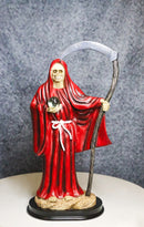 Red Robe Santa Muerte With Scythe Patroness Of Love And Romance Figurine 12"H