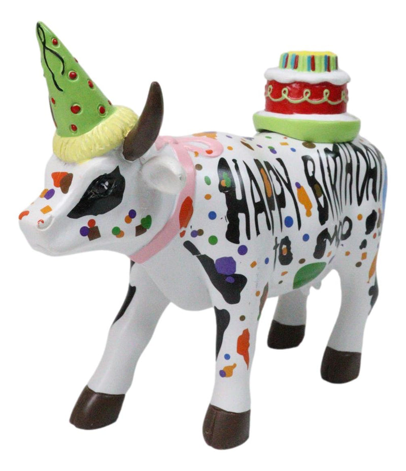 Cow Parade Happy Birthday To Moo Party Hat And Cake Collector's Figurine
