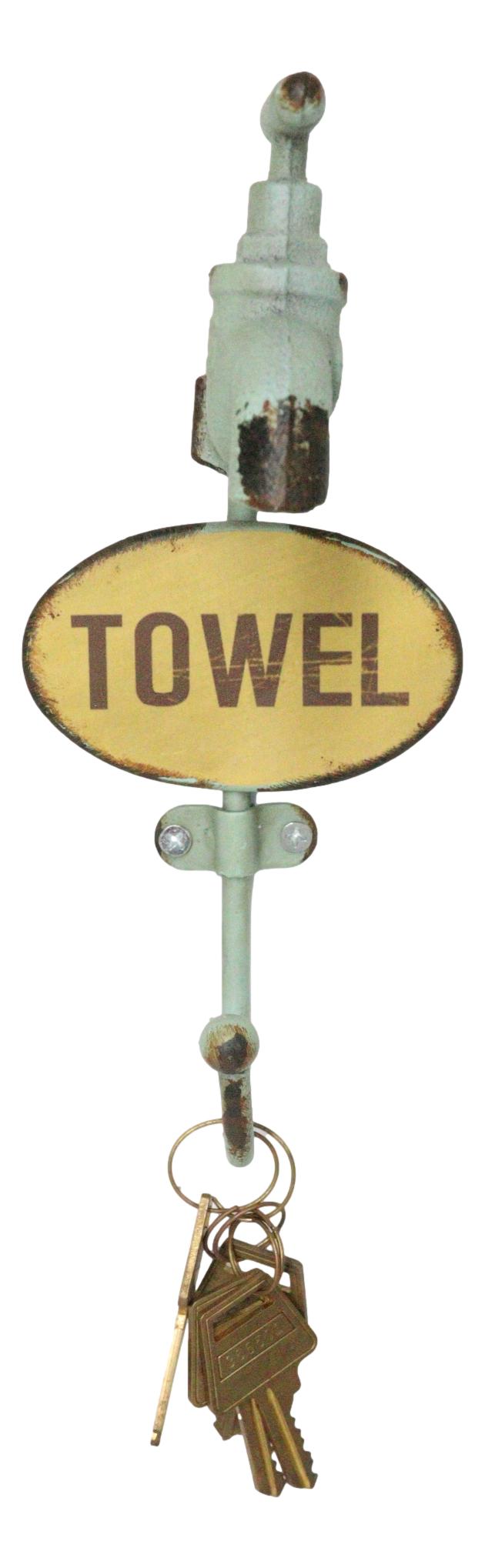 Set Of 2 Cast Iron Vintage Old Fashioned Spigot Faucet Towel Coat Wall Hooks