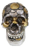 Metallurgy Currency Silver and Gold Coins Skull Face Money Coin Bank Figurine