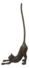 Rustic Cast Iron Crouching Kitty Cat with Long Tail Kitchen Paper Towel Holder
