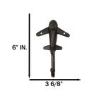 Pack of 2 Cast Iron Aeronautical Pilot Airplane Plane Air Craft Wall Hooks 6"H - Ebros Gift
