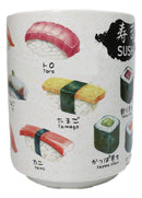 Japanese Icons Colorful Sushi Sashimi Rolls Textured Ergonomic Mug Cup 11oz