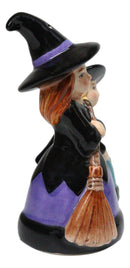 Hocus Pocus Witches With Broomstick Magic Wand Ceramic Salt Pepper Shakers Set