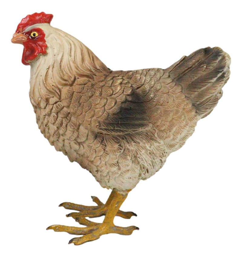 Rustic Western Country Farm Light Brown Chicken Hen Figurine 4.5" Tall