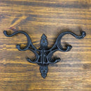 Cast Iron Victorian Swivel Wall Hook Rustic Black 4 Arm Rotating Coat & Hat Rack