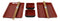 Red Black Melamine Wavy Sushi Plates Sauce Dishes And Chopsticks Set Serves 2