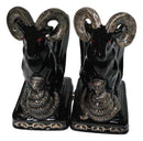 Ceramic Sabbatic Goat Baphomet With Cobra Ceramic Salt And Pepper Shakers Set