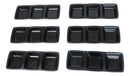 Pack Of 6 Black Silk Melamine 3 Partition Condiment Sauce Dipping Bowl or Dishes