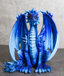 Ancient Guardian Blue Water Elemental and Ice Frozen Azure Dragon Figurine