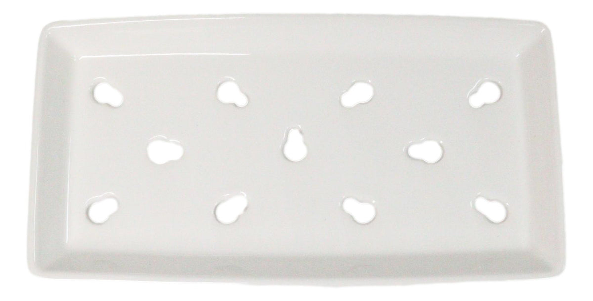 Pack Of 12 Ceramic White Neta Zara Sushi Case Plates With Drip Holes 8" By 4"