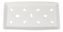 Pack Of 12 Ceramic White Neta Zara Sushi Case Plates With Drip Holes 8" By 4"