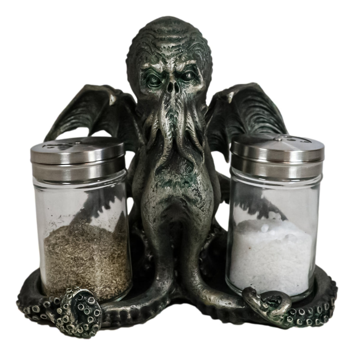 Winged Cthulhu The Wise One Octopus Kraken Salt And Pepper Shakers Holder Set