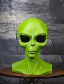 UFO Space Ship Martian Green ET Roswell Alien Head Bust Figurine 10.25"H