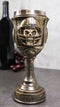 Gothic Raw Gridiron Football Tough Sports Player Skull With Helmet Wine Goblet