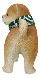 Miniature Lifelike Adorable Japanese Shiba Inu Puppy Dog with Scarf Figurine